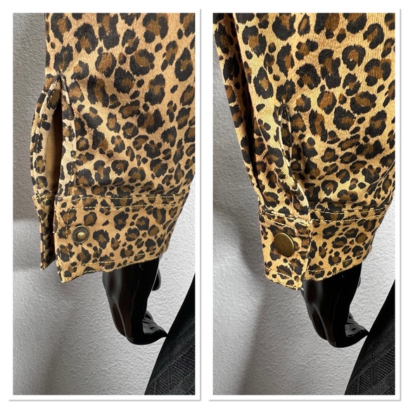 Iris Leopard Print Cropped Cotton Blend Jacket Sz S - Picture 7 of 9